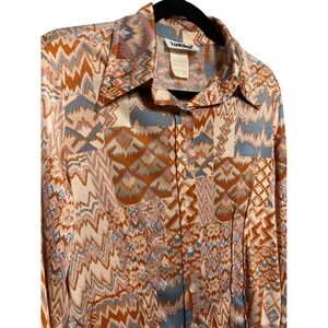 VTG Tomboy of California Pleated Wide Collar Blouse‎ VTG Sz 13 (20" W x 22"L)